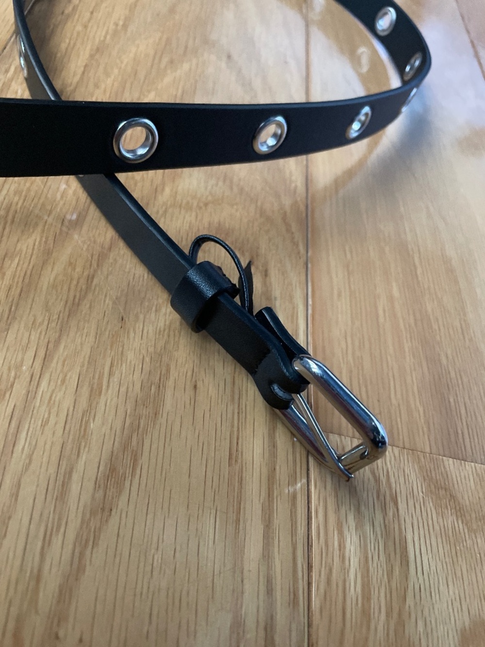 H&M Faux Leather Belt with Silver Rivets